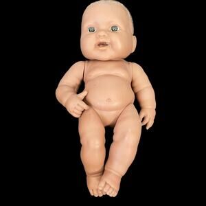 Berenguer African American Baby Doll 16" Vinyl Molded Curly Hair Vintage READ